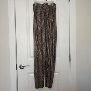 Mistress Rocks ROAM Snake Print Ruched Faux Leather Pants Size S